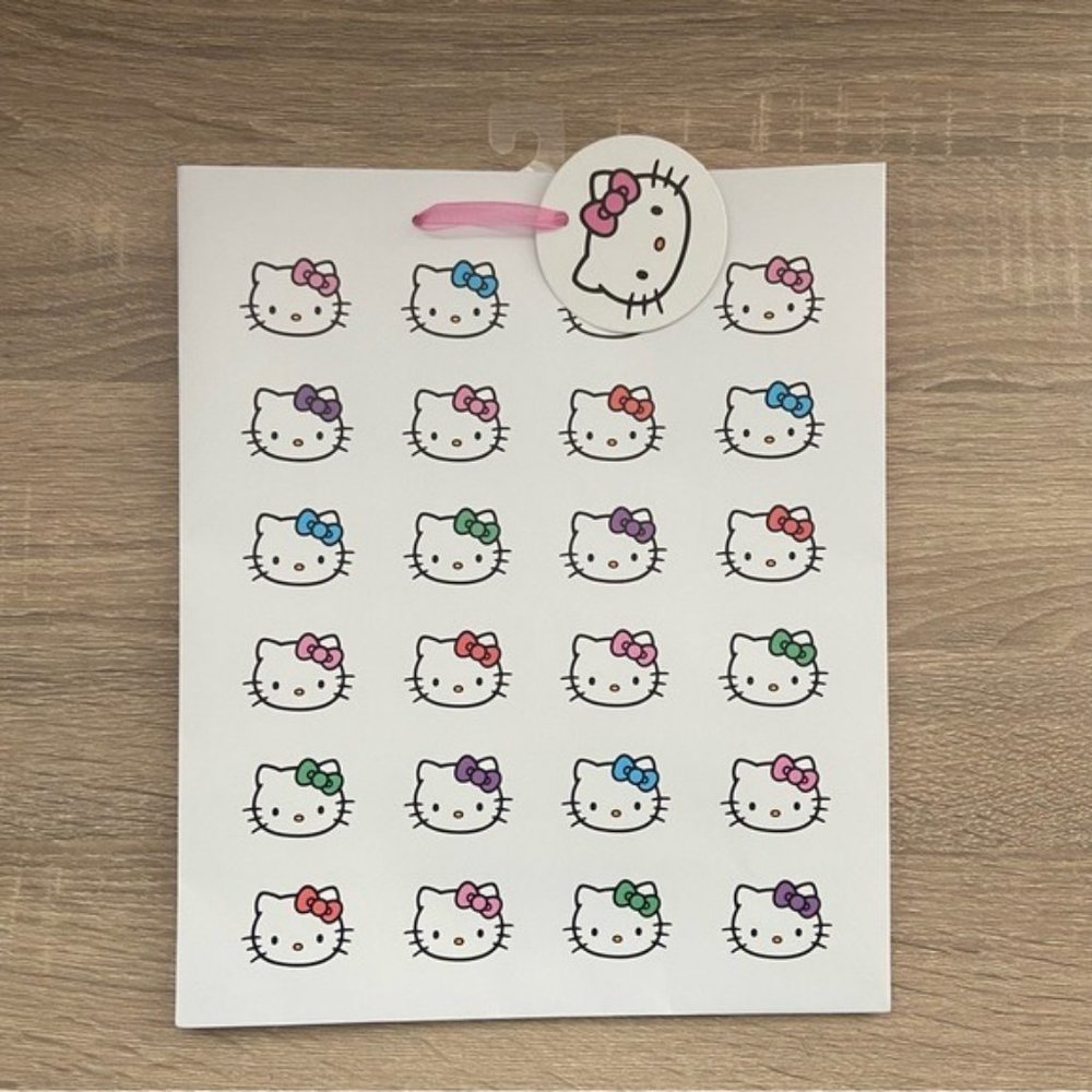 Hello Kitty White Hello Kitty Faces Gift Bag NEW